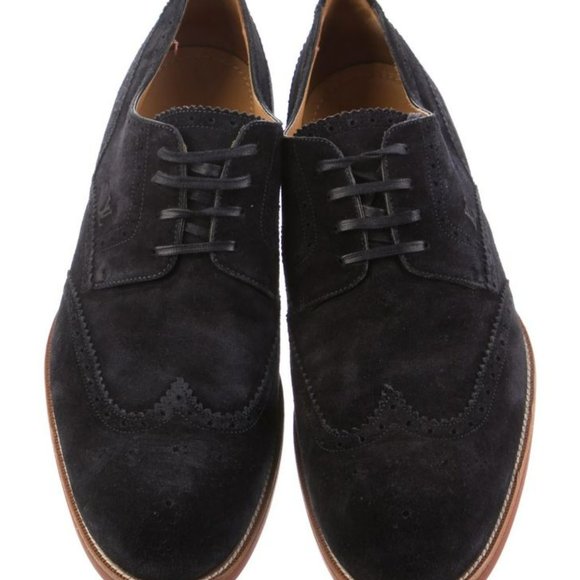 Louis Vuitton Suede Leather Trim Embellishment Brogues (BLUE/BLACK | US 9 1/2) - Picture 2 of 7